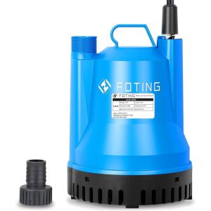 imageFOTING Submersible Water Pump  14HP Utility Pump  1676GPH Thermoplastic Electric Portable Transfer Water Pump  25Foot Cord for Pool Tub Garden Pond Draining14 HP 1676 GPH