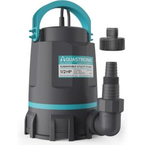 imageAquastrong Sump Pump 1 HP 4500 GPH Submersible Water Pump Thermoplastic Portable Utility Pump High Flow Water Removal for Swimming Pool Garden Pond Basement Window Wells with 10ft Long Power Cord12 HP Sump Pump