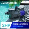imageAQUASTRONG 2HP InAbove Ground Pool Pump with Timer 115V 8917GPH High Flow Powerful Self Primming Swimming Pool Pumps with Filter BasketB