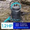 imageAquastrong 12 HP Sump Pump 5722 GPH Submersible CleanDirty Water Pump with Float Switch Draining Flooded Basement Hot Tub Pool Pond Garden Pond 19ft Cord