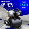 imageAquastrong 16 HP Shallow Well Pump with Pressure Tank 1320 GPH 115V Stainless Steel Irrigation Automatic Water Booster Jet Pump for Home Garden Lawn