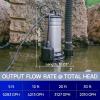 imageAquastrong 1HP Sewage Sump Pump Stainless Steel 115V Automatic Float Switch Cast Iron Impeller Submersible EffluentSewage Pump for Sump Basin Basement 2 NPT Discharge with 5283GPH