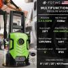 imageFOTING Electric Pressure WasherAdjustable Touch Screen 5000PSI 33GPM8 Level 58Total Long 4 Quick Connect NozzlesInlet HoseampampFilterampampFoam Cannon for CarsFencesDrivewaysHome CleaningYellowYELLOW