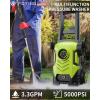 imageFOTING Electric Pressure WasherAdjustable Touch Screen 5000PSI 33GPM8 Level 58Total Long 4 Quick Connect NozzlesInlet HoseampampFilterampampFoam Cannon for CarsFencesDrivewaysHome CleaningYellowYELLOW
