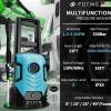 imageFOTING Electric Pressure WasherAdjustable Touch Screen 5000PSI 33GPM8 Level 58Total Long 4 Quick Connect NozzlesInlet HoseampampFilterampampFoam Cannon for CarsFencesDrivewaysHome CleaningYellowBLUE