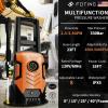 imageFOTING Electric Pressure WasherAdjustable Touch Screen 5000PSI 33GPM8 Level 58Total Long 4 Quick Connect NozzlesInlet HoseampampFilterampampFoam Cannon for CarsFencesDrivewaysHome CleaningYellowRED