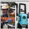 imageFOTING Electric Pressure WasherAdjustable Touch Screen 5000PSI 33GPM8 Level 58Total Long 4 Quick Connect NozzlesInlet HoseampampFilterampampFoam Cannon for CarsFencesDrivewaysHome CleaningYellowBLUE