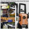 imageFOTING Electric Pressure WasherAdjustable Touch Screen 5000PSI 33GPM8 Level 58Total Long 4 Quick Connect NozzlesInlet HoseampampFilterampampFoam Cannon for CarsFencesDrivewaysHome CleaningYellowRED