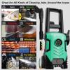 imageFOTING Electric Pressure WasherAdjustable Touch Screen 5000PSI 33GPM8 Level 58Total Long 4 Quick Connect NozzlesInlet HoseampampFilterampampFoam Cannon for CarsFencesDrivewaysHome CleaningYellowGREEN