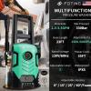 imageFOTING Electric Pressure WasherAdjustable Touch Screen 5000PSI 33GPM8 Level 58Total Long 4 Quick Connect NozzlesInlet HoseampampFilterampampFoam Cannon for CarsFencesDrivewaysHome CleaningYellowGREEN