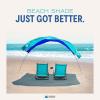 imageShibumi Shade Mini Worlds Best Beach Shade with Quiet Canopy The Original WindPowered Beach Canopy Provides 75 Sq Ft of Shade up to 8ppl Sets up in 2 Min Wind Assist Included