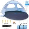 imageWhiteFang Beach Tent AntiUV Portable Sun Shade Shelter for 3468 Person Extendable Floor with 3 Ventilating Mesh Windows Plus Carrying Bag Stakes and Guy LinesSierra Blue