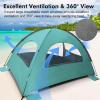 imageWhiteFang Beach Tent AntiUV Portable Sun Shade Shelter for 3468 Person Extendable Floor with 3 Ventilating Mesh Windows Plus Carrying Bag Stakes and Guy LinesBeach Glass