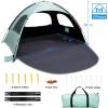 imageWhiteFang Beach Tent AntiUV Portable Sun Shade Shelter for 3468 Person Extendable Floor with 3 Ventilating Mesh Windows Plus Carrying Bag Stakes and Guy LinesBlackout ShelterMint Green