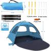 imageWhiteFang Beach Tent AntiUV Portable Sun Shade Shelter for 3468 Person Extendable Floor with 3 Ventilating Mesh Windows Plus Carrying Bag Stakes and Guy LinesBlue