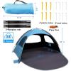 imageWhiteFang Beach Tent AntiUV Portable Sun Shade Shelter for 3468 Person Extendable Floor with 3 Ventilating Mesh Windows Plus Carrying Bag Stakes and Guy LinesBlackout ShelterBlue