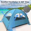 imageWhiteFang Beach Tent AntiUV Portable Sun Shade Shelter for 3468 Person Extendable Floor with 3 Ventilating Mesh Windows Plus Carrying Bag Stakes and Guy LinesBlue