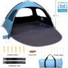 imageWhiteFang Beach Tent AntiUV Portable Sun Shade Shelter for 3468 Person Extendable Floor with 3 Ventilating Mesh Windows Plus Carrying Bag Stakes and Guy LinesBlackout ShelterBlue