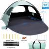 imageWhiteFang Beach Tent AntiUV Portable Sun Shade Shelter for 3468 Person Extendable Floor with 3 Ventilating Mesh Windows Plus Carrying Bag Stakes and Guy LinesBlackout ShelterMint Green