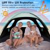 imageWhiteFang Beach Tent AntiUV Portable Sun Shade Shelter for 3468 Person Extendable Floor with 3 Ventilating Mesh Windows Plus Carrying Bag Stakes and Guy LinesBlackout ShelterMint Green