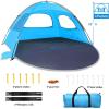 imageWhiteFang Beach Tent AntiUV Portable Sun Shade Shelter for 3468 Person Extendable Floor with 3 Ventilating Mesh Windows Plus Carrying Bag Stakes and Guy LinesBlue