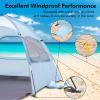 imageWhiteFang Beach Tent AntiUV Portable Sun Shade Shelter for 3468 Person Extendable Floor with 3 Ventilating Mesh Windows Plus Carrying Bag Stakes and Guy LinesSierra Blue