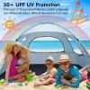 imageWhiteFang Beach Tent AntiUV Portable Sun Shade Shelter for 3468 Person Extendable Floor with 3 Ventilating Mesh Windows Plus Carrying Bag Stakes and Guy LinesSierra Blue