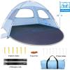 imageWhiteFang Beach Tent AntiUV Portable Sun Shade Shelter for 3468 Person Extendable Floor with 3 Ventilating Mesh Windows Plus Carrying Bag Stakes and Guy LinesSierra Blue