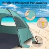 imageWhiteFang Beach Tent AntiUV Portable Sun Shade Shelter for 3468 Person Extendable Floor with 3 Ventilating Mesh Windows Plus Carrying Bag Stakes and Guy LinesBeach Glass