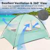 imageWhiteFang Beach Tent AntiUV Portable Sun Shade Shelter for 3468 Person Extendable Floor with 3 Ventilating Mesh Windows Plus Carrying Bag Stakes and Guy LinesMint Green