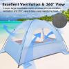 imageWhiteFang Beach Tent AntiUV Portable Sun Shade Shelter for 3468 Person Extendable Floor with 3 Ventilating Mesh Windows Plus Carrying Bag Stakes and Guy LinesSierra Blue