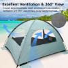 imageWhiteFang Beach Tent AntiUV Portable Sun Shade Shelter for 3468 Person Extendable Floor with 3 Ventilating Mesh Windows Plus Carrying Bag Stakes and Guy LinesBlackout ShelterMint Green