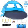 imageWhiteFang Beach Tent AntiUV Portable Sun Shade Shelter for 3468 Person Extendable Floor with 3 Ventilating Mesh Windows Plus Carrying Bag Stakes and Guy LinesBlue