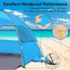 imageWhiteFang Beach Tent AntiUV Portable Sun Shade Shelter for 3468 Person Extendable Floor with 3 Ventilating Mesh Windows Plus Carrying Bag Stakes and Guy LinesBlue