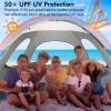 imageWhiteFang Beach Tent AntiUV Portable Sun Shade Shelter for 3468 Person Extendable Floor with 3 Ventilating Mesh Windows Plus Carrying Bag Stakes and Guy LinesBabys Breath