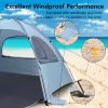 imageWhiteFang Beach Tent AntiUV Portable Sun Shade Shelter for 3468 Person Extendable Floor with 3 Ventilating Mesh Windows Plus Carrying Bag Stakes and Guy LinesSierra Blue