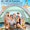 imageWhiteFang Beach Tent AntiUV Portable Sun Shade Shelter for 3468 Person Extendable Floor with 3 Ventilating Mesh Windows Plus Carrying Bag Stakes and Guy LinesMint Green