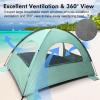 imageWhiteFang Beach Tent AntiUV Portable Sun Shade Shelter for 3468 Person Extendable Floor with 3 Ventilating Mesh Windows Plus Carrying Bag Stakes and Guy LinesMint Green