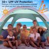 imageWhiteFang Beach Tent AntiUV Portable Sun Shade Shelter for 3468 Person Extendable Floor with 3 Ventilating Mesh Windows Plus Carrying Bag Stakes and Guy LinesMint Green