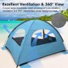imageWhiteFang Beach Tent AntiUV Portable Sun Shade Shelter for 3468 Person Extendable Floor with 3 Ventilating Mesh Windows Plus Carrying Bag Stakes and Guy LinesBlackout ShelterBlue