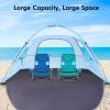 imageWhiteFang Beach Tent AntiUV Portable Sun Shade Shelter for 3468 Person Extendable Floor with 3 Ventilating Mesh Windows Plus Carrying Bag Stakes and Guy LinesSierra Blue