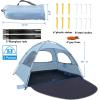 imageWhiteFang Beach Tent AntiUV Portable Sun Shade Shelter for 3468 Person Extendable Floor with 3 Ventilating Mesh Windows Plus Carrying Bag Stakes and Guy LinesSierra Blue