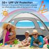 imageWhiteFang Beach Tent AntiUV Portable Sun Shade Shelter for 3468 Person Extendable Floor with 3 Ventilating Mesh Windows Plus Carrying Bag Stakes and Guy LinesBabys Breath