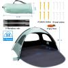 imageWhiteFang Beach Tent AntiUV Portable Sun Shade Shelter for 3468 Person Extendable Floor with 3 Ventilating Mesh Windows Plus Carrying Bag Stakes and Guy LinesBlackout ShelterMint Green