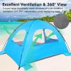 imageWhiteFang Beach Tent AntiUV Portable Sun Shade Shelter for 3468 Person Extendable Floor with 3 Ventilating Mesh Windows Plus Carrying Bag Stakes and Guy LinesBlue