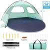imageWhiteFang Beach Tent AntiUV Portable Sun Shade Shelter for 3468 Person Extendable Floor with 3 Ventilating Mesh Windows Plus Carrying Bag Stakes and Guy LinesMint Green
