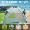 imageWhiteFang Deluxe Pop Up Beach Tent Sun Shade Shelter for 3456 Person UV Protection Extendable Floor with 3 Ventilating Windows Plus Carrying Bag Stakes and Guy LinesBlackout ShelterMint Green