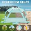 imageWhiteFang Deluxe Pop Up Beach Tent Sun Shade Shelter for 3456 Person UV Protection Extendable Floor with 3 Ventilating Windows Plus Carrying Bag Stakes and Guy LinesMint Green