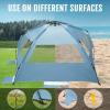 imageWhiteFang Deluxe Pop Up Beach Tent Sun Shade Shelter for 3456 Person UV Protection Extendable Floor with 3 Ventilating Windows Plus Carrying Bag Stakes and Guy LinesLight Blue