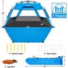 imageWhiteFang Deluxe Pop Up Beach Tent Sun Shade Shelter for 3456 Person UV Protection Extendable Floor with 3 Ventilating Windows Plus Carrying Bag Stakes and Guy LinesGray Blue